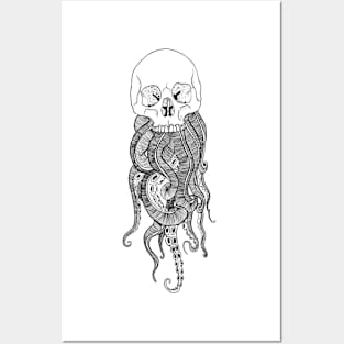 Skull Octopus Posters and Art